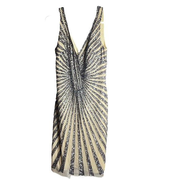 Basix Black Label Sequin Beaded Sleeveless Mini Dress Size 4 Cocktail Formal - Picture 3 of 9